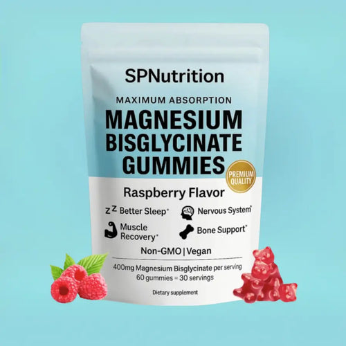 Bolsa de gominolas de bisglicinato de magnesio SPNutrition, sabor frambuesa